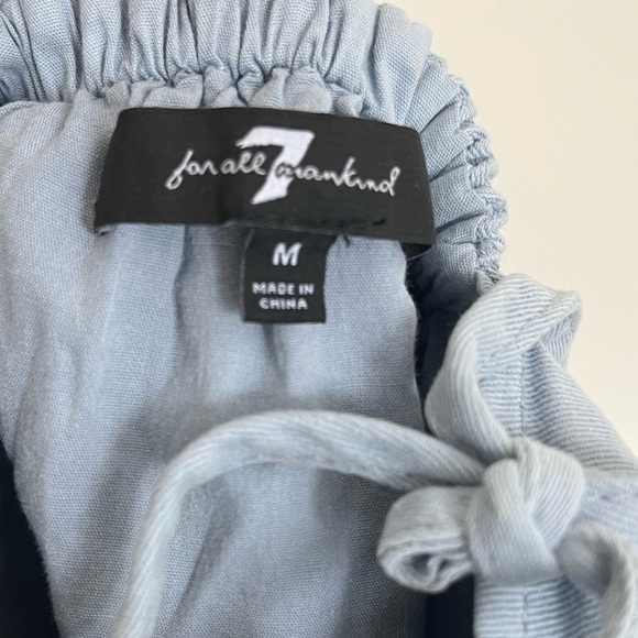 7 for All Mankind Washed Blue Mini Dress Open Back - Picture 4 of 4